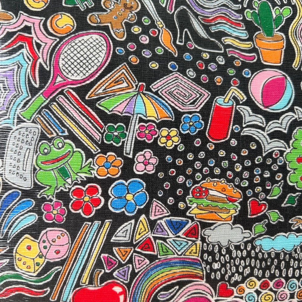 Vintage Dooney & Bourke shopper tote retired Whimsey Print Black key leash Rare - Picture 5 of 15